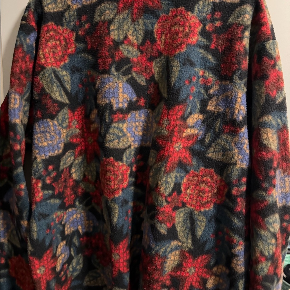 Floral Button-Up Fleece Jacket - Picture 5 of 5